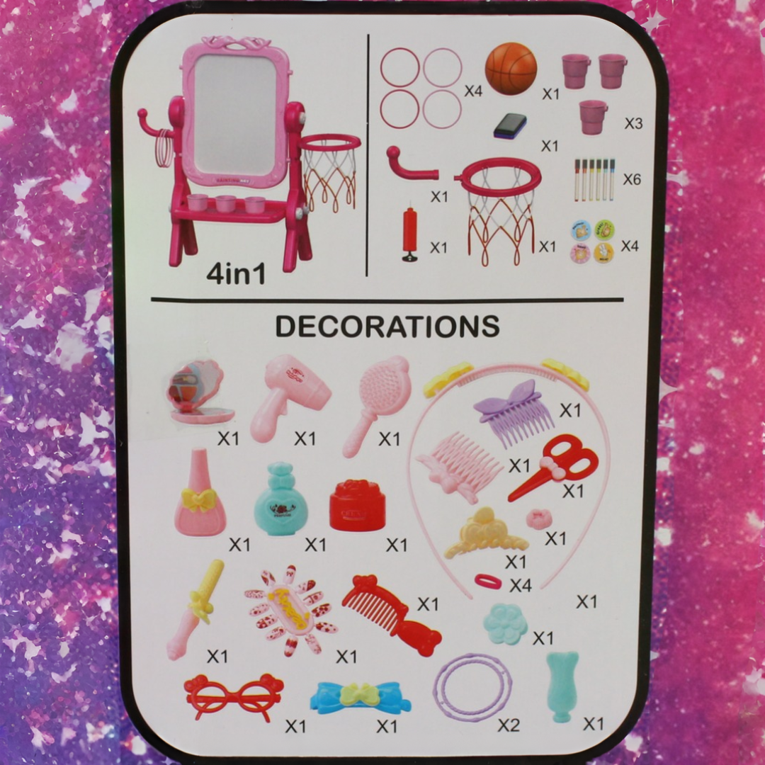 4-in-1 Multi-function Dresser & Easel Board playset