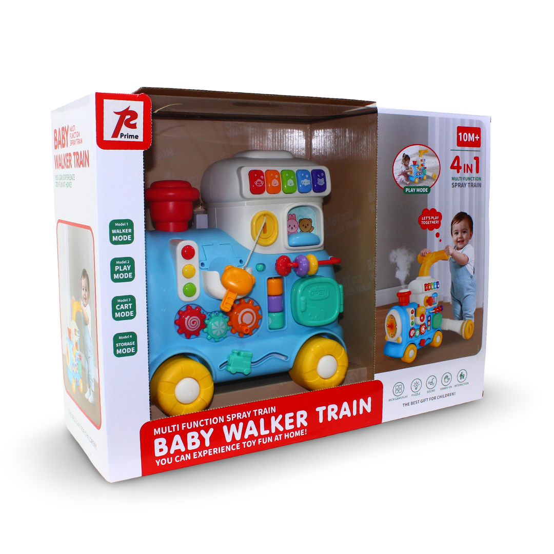 4-in-1 Baby Walker Train Activity Toy – Blue – Model 668-64 - Baby Essentials - Prime