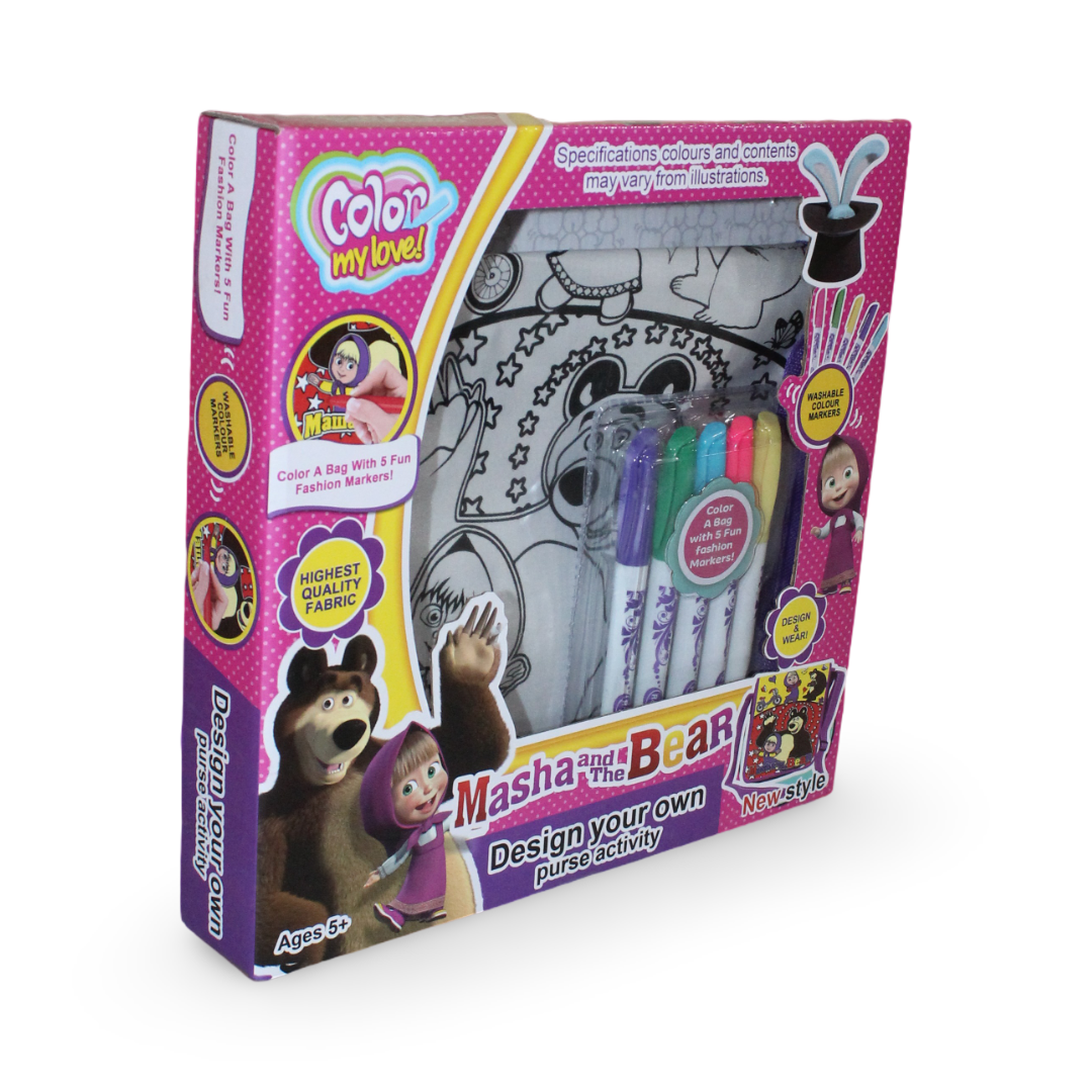 Color My Love! Masha and the Bear "Design Your Own Purse" Activity Set - Toys - Prime