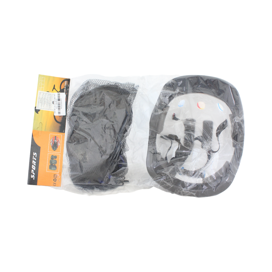Kids Bike Helmet Safety Set – Baby Blue with Fire Print