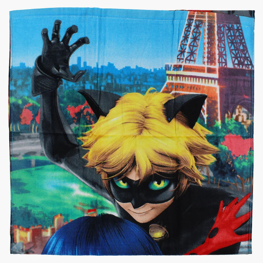 Girls Beach Towel – Multicolored with Miraculous Ladybug Print (60x120 cm) - Clothing - Al-Majd
