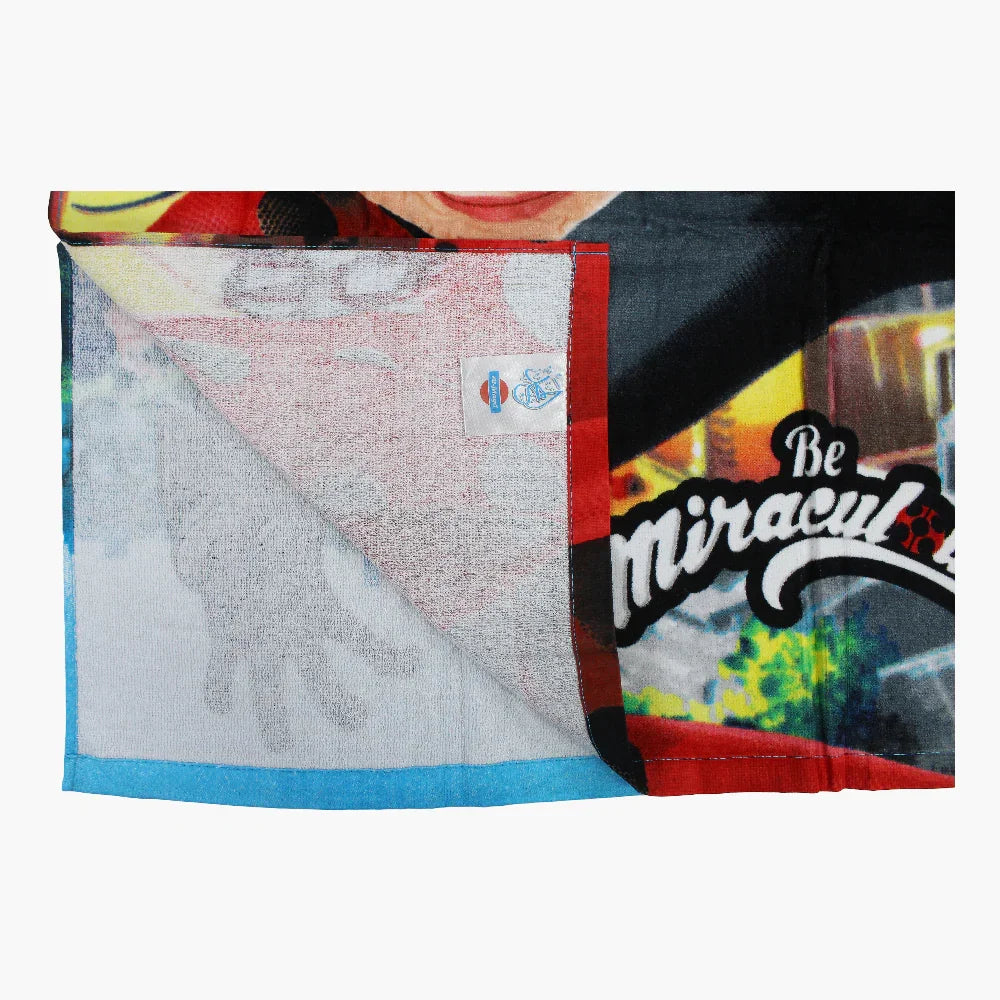 Girls Beach Towel – Multicolored with Miraculous Ladybug Print (60x120 cm)