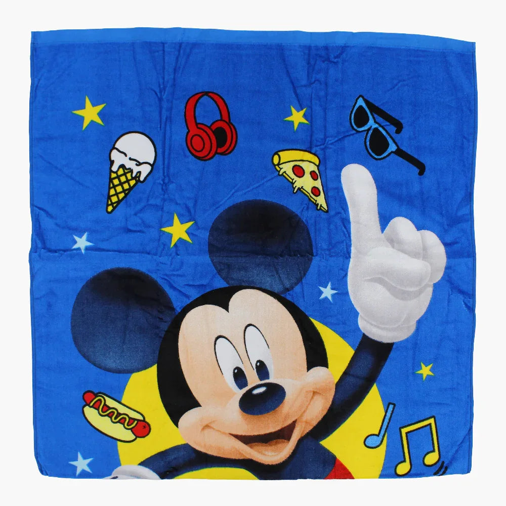 Boys Beach Towel – Blue with Mickey Mouse Print (70×140 cm)
