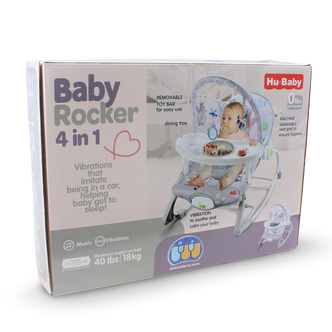 Hu-Baby Baby Rocker 4 in 1 – Green - Baby Essentials