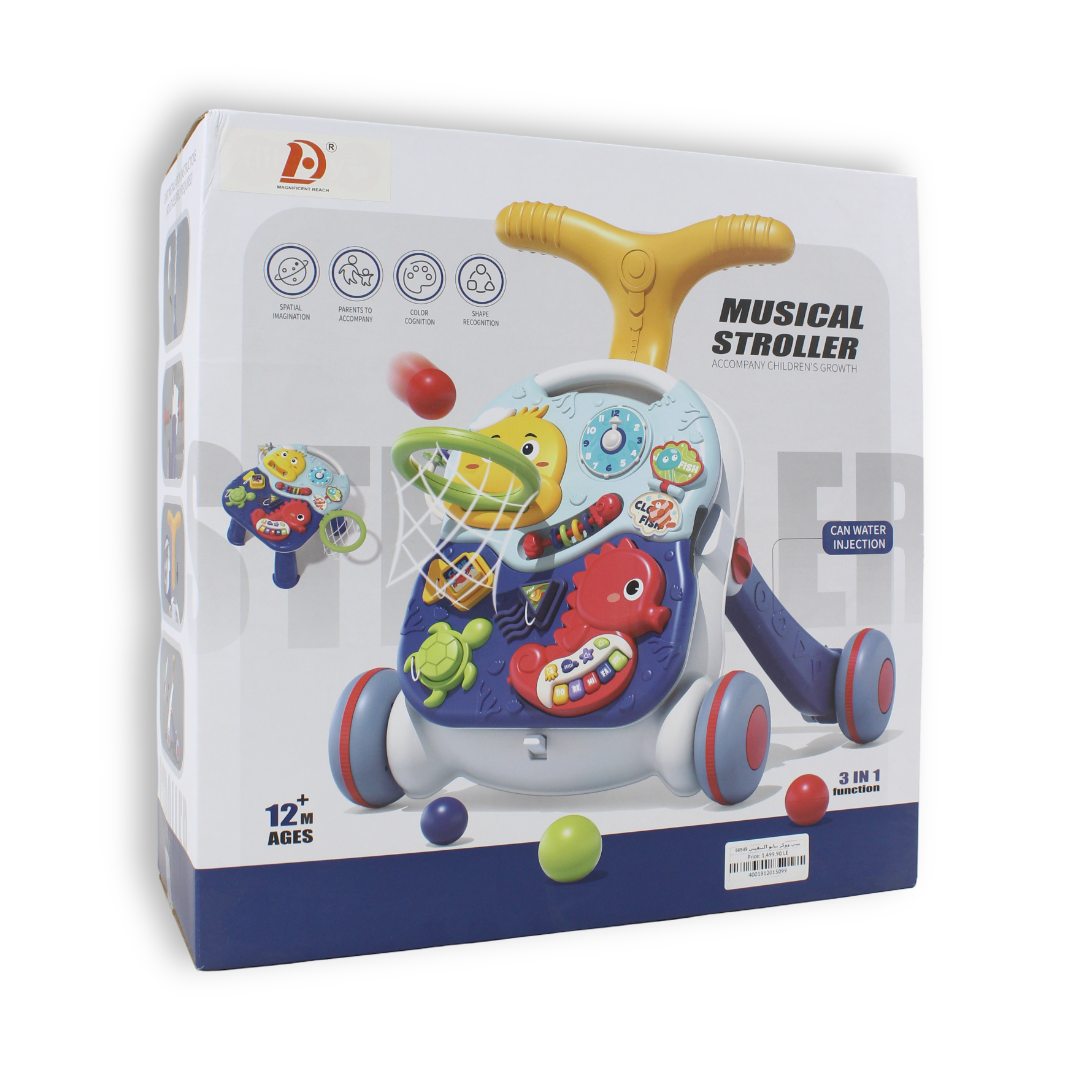 Tiibaby Walker for Kids with Table and Basket 3-in-1 – Baby Blue