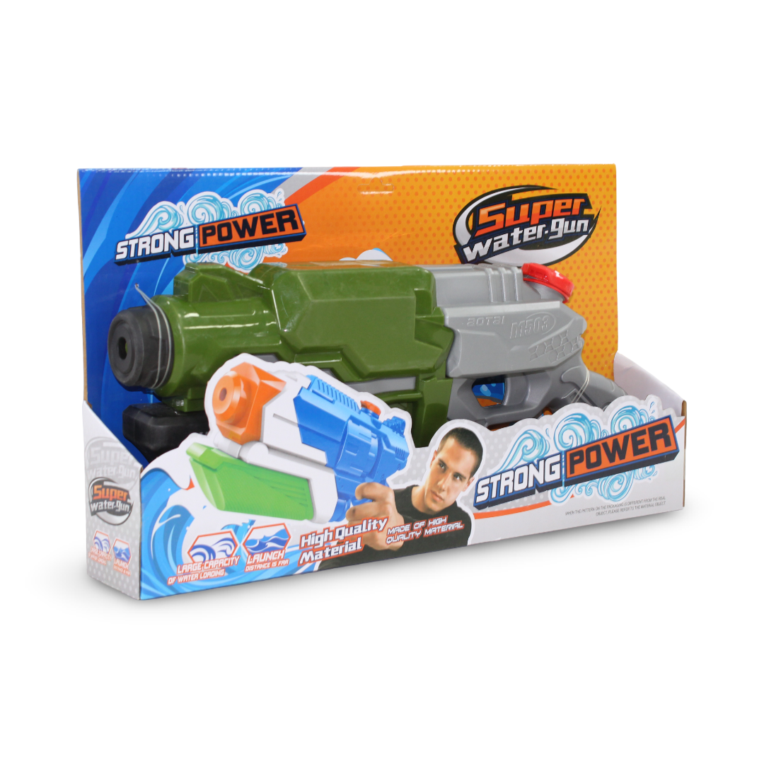 Super Water Gun Strong Power Toy – Gray & Olive - Toys - OKO
