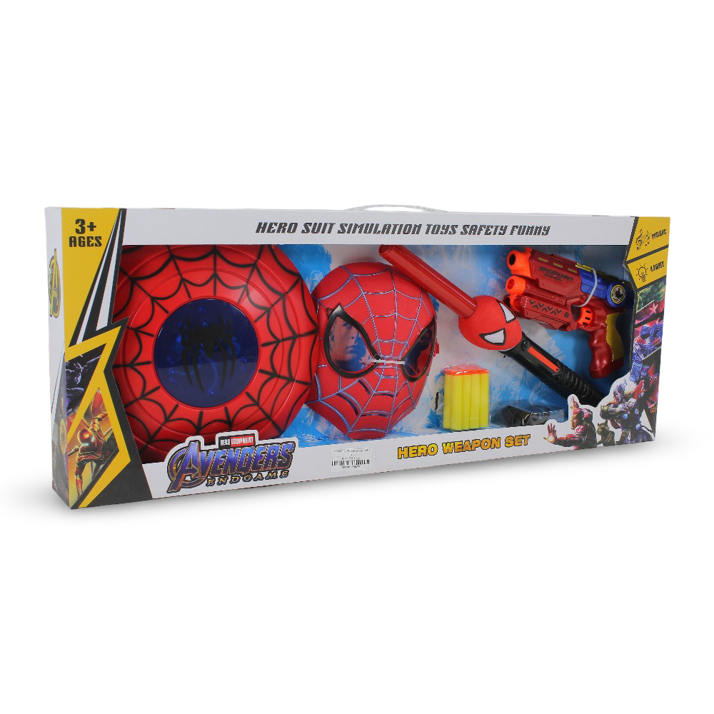 Avengers Spider-Man Set (Foam Gun, Shield, Mask, and Sword) - Toys - OKO