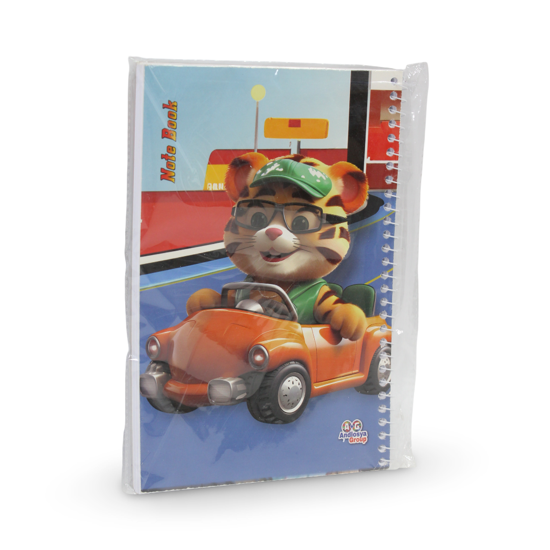 Tiger Driving Car Notebook – 100 Pages - School - Andlosya Group