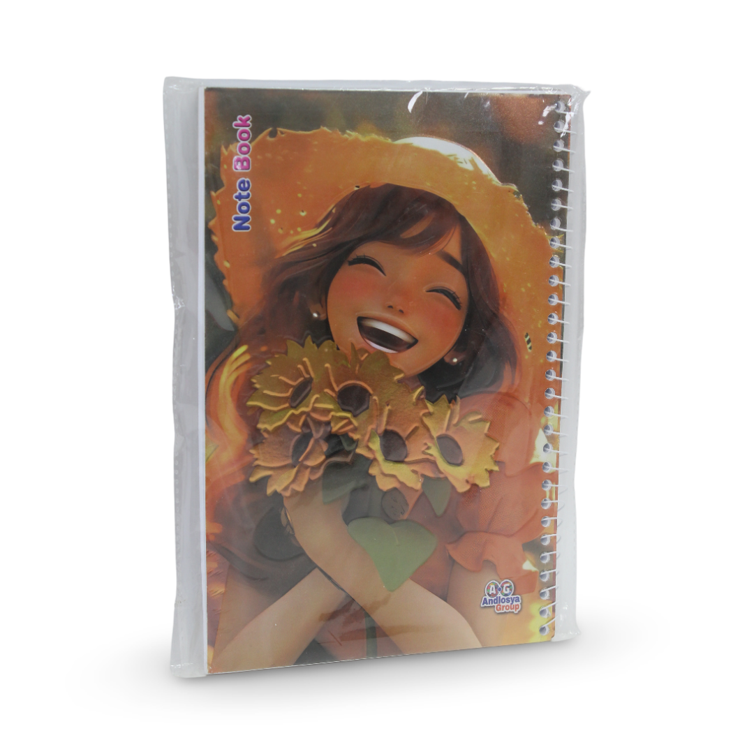 Girl Holding Sunflowers Notebook – 100 Pages - School - Andlosya Group