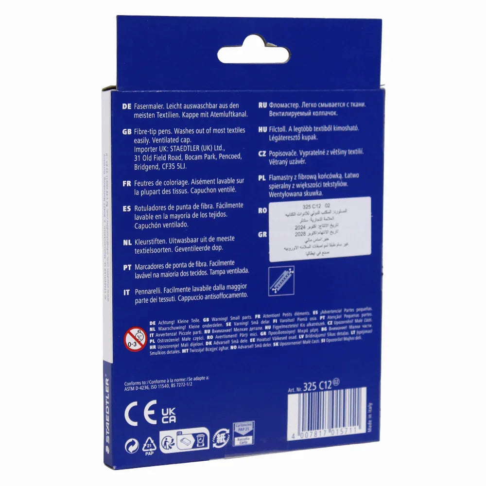 Staedtler Felt Tip Pens – 12 Colors