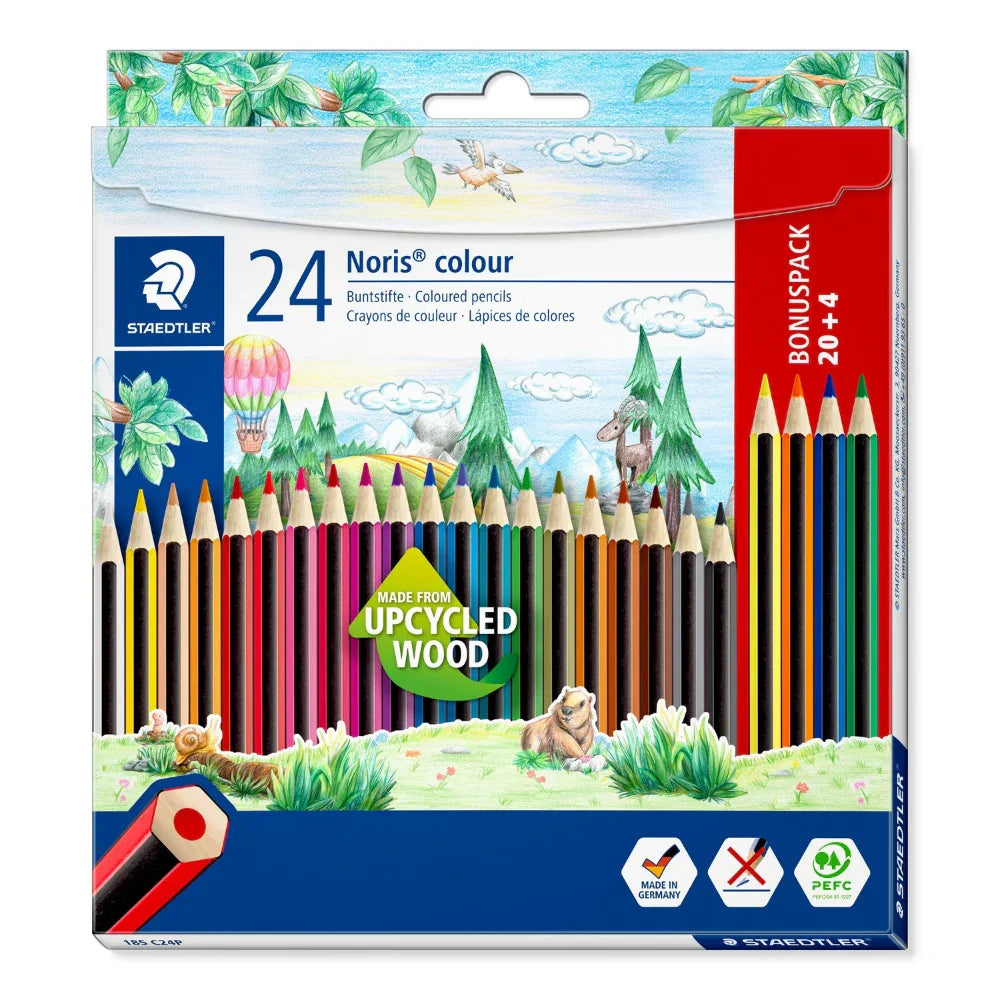 Staedtler Noris Wooden Colored Pencils – 24 Colors (20+4 Promotion)