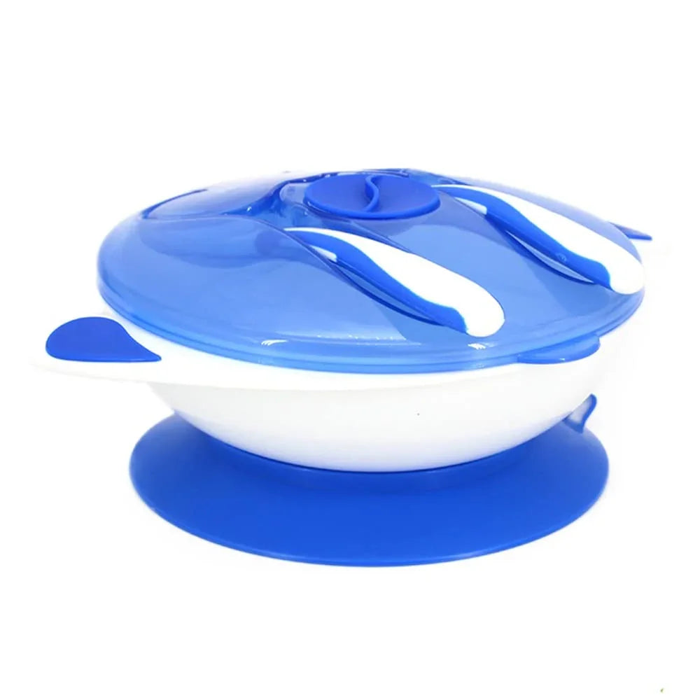 True Baby Feeding Set (Suction Plate + Fork + Spoon) – Blue - Baby Essentials