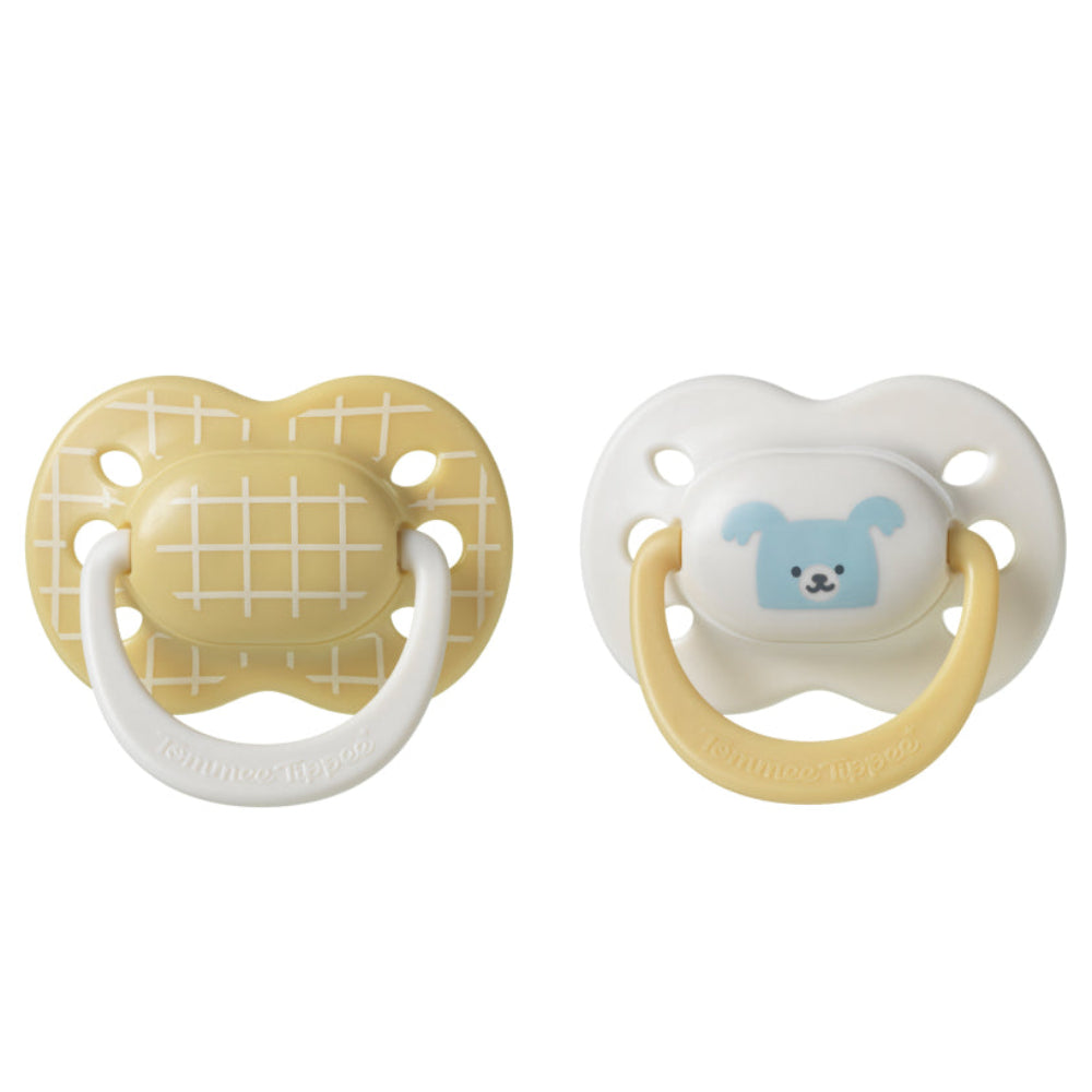 Tommee Tippee Ultimate Fit Orthodontic Silicone Pacifiers – Beige & Off-White