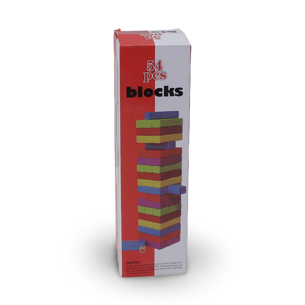 Wooden Stacking Blocks – 54 Pcs