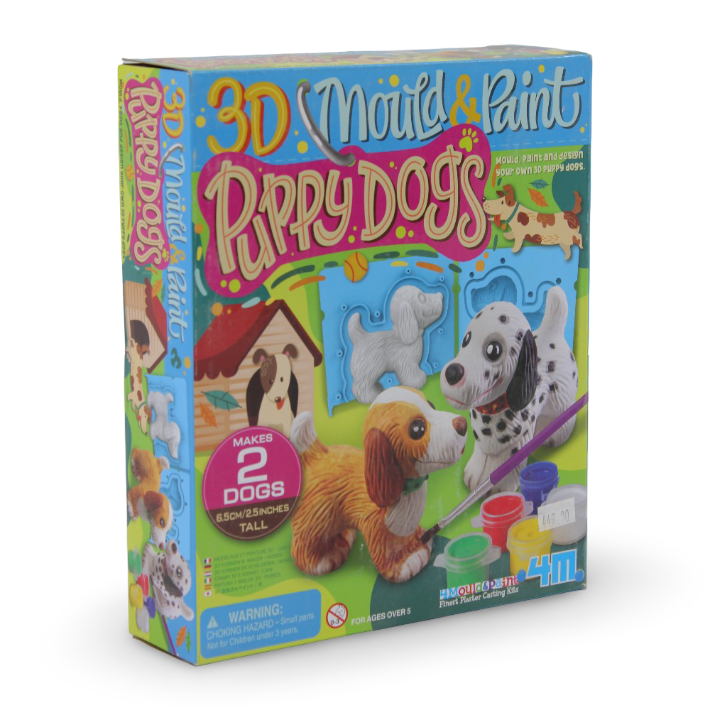 4M 3D Mould & Paint Puppy Dogs Craft Kit - Toys