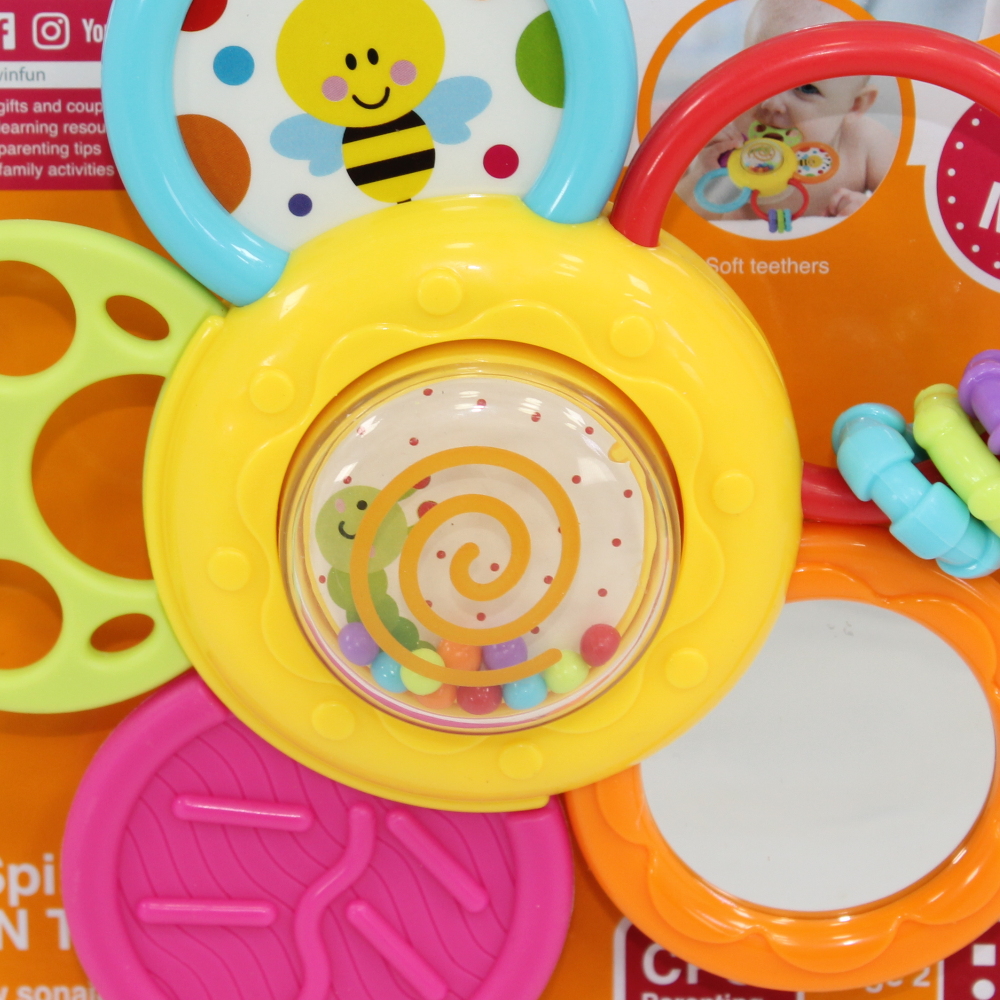 WinFun Spin Rattle & Teether – Colorful