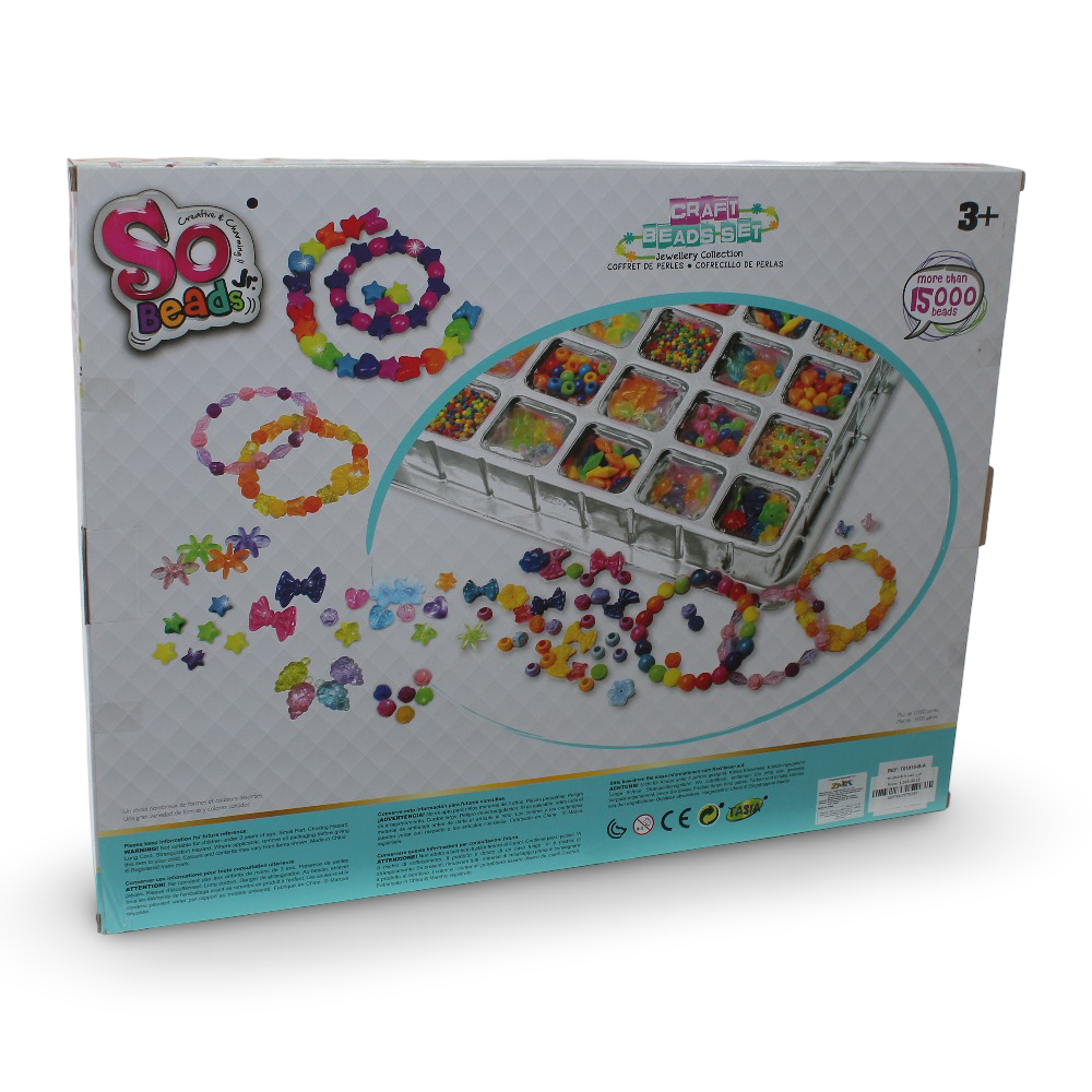So Beads Craft Beads Jewelry Making Set with Assorted Shapes – Large Beads Box