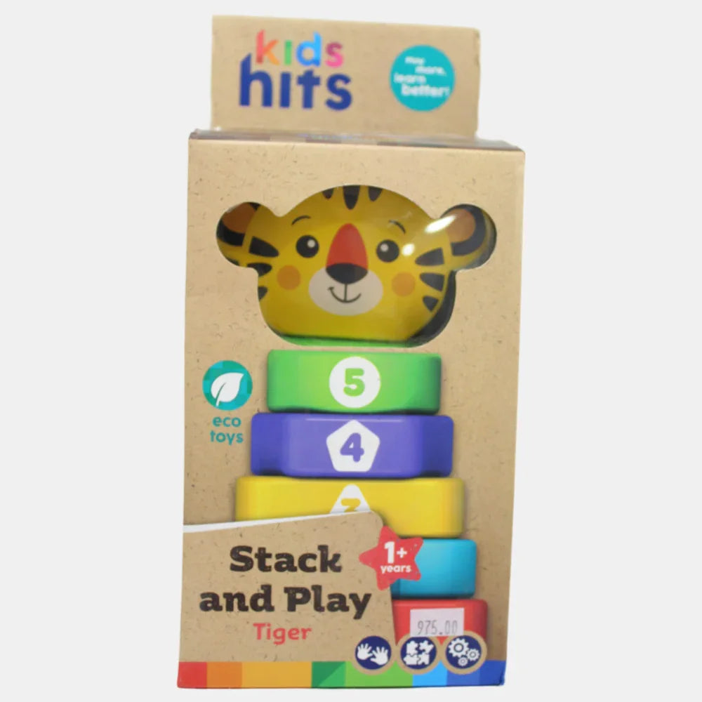 Kids Hits Wooden Stack and Play Tiger