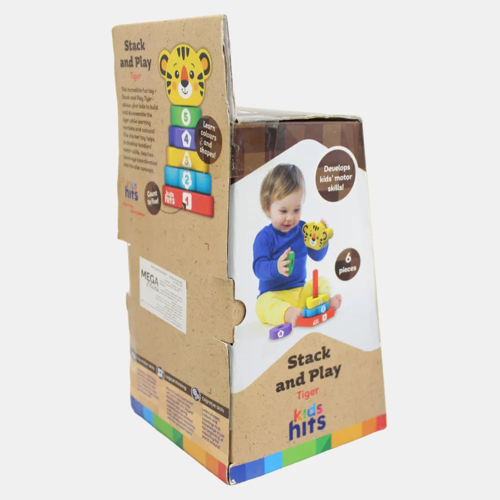 Kids Hits Wooden Stack and Play Tiger