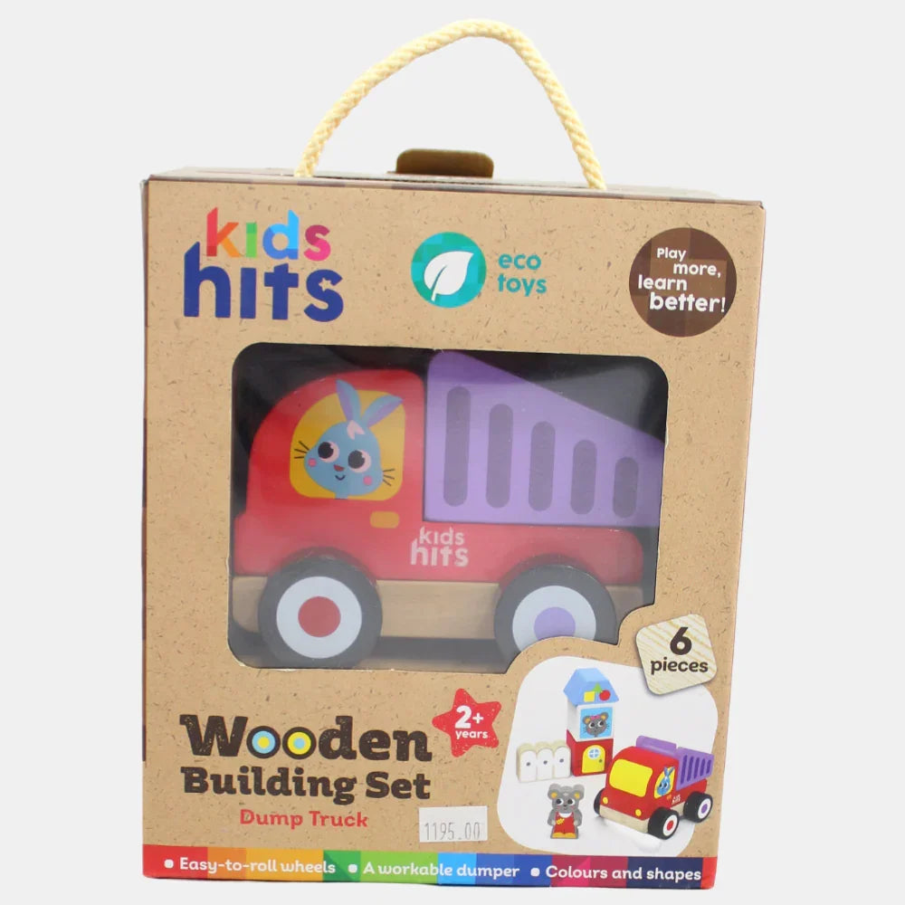 Kids Hits Wooden Building Set Dump Truck