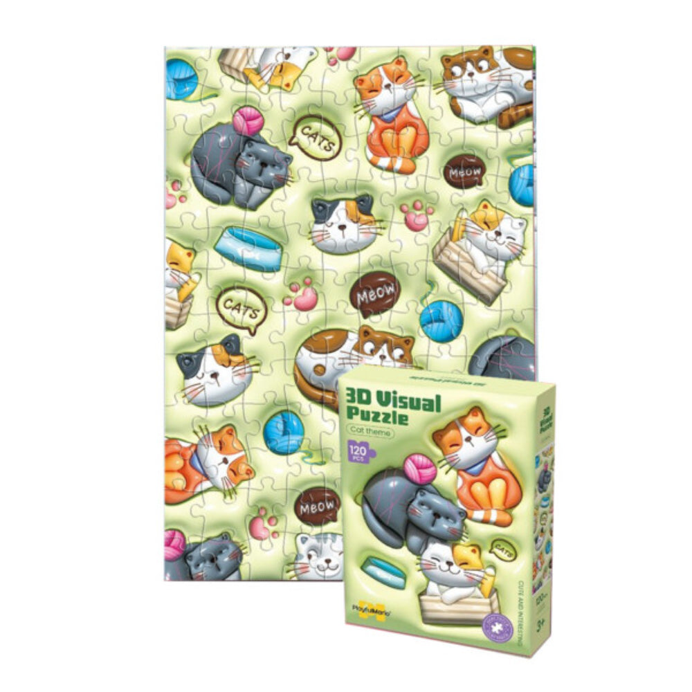 3-D Visual Puzzle - Cat Theme - Toys - Playful Mario