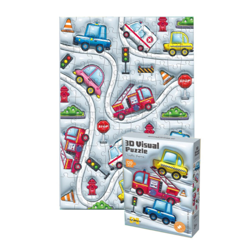 3-D Visual Puzzle - Traffic Theme - Toys - Playful Mario