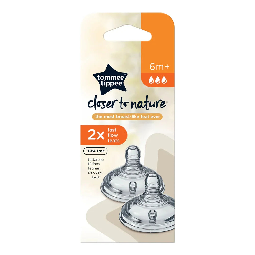 Tommee Tippee Closer to Nature Baby Bottle Teats Fast Flow ( 6m+)