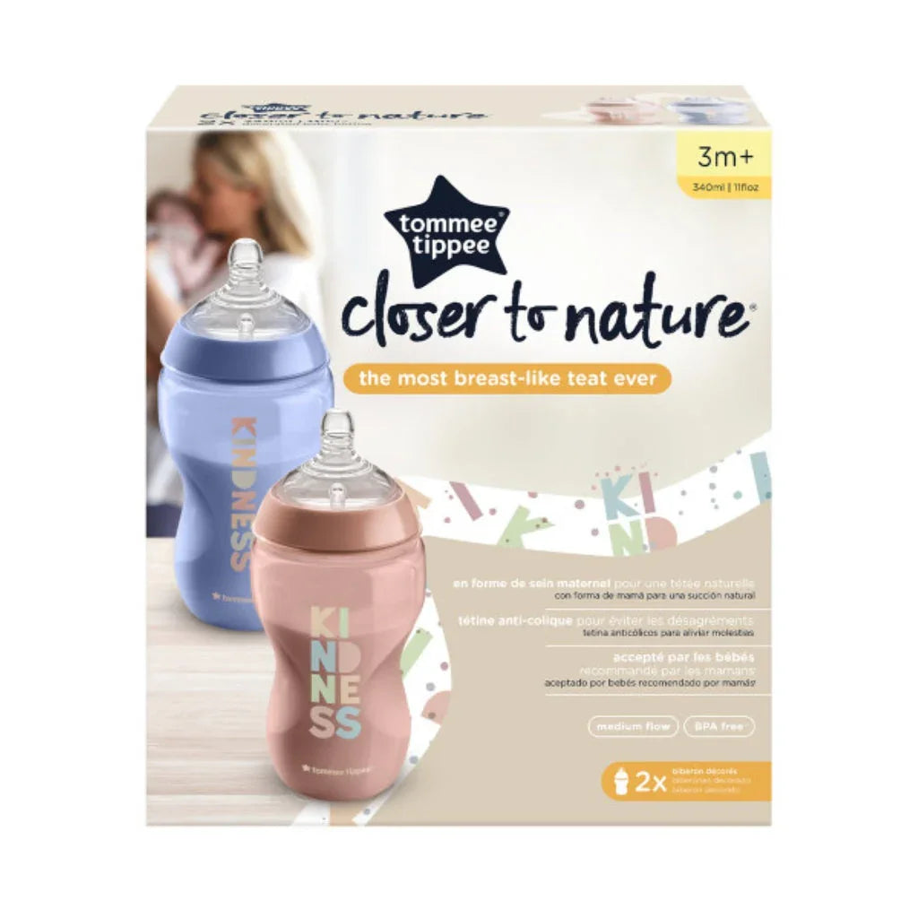 Pack of 2 - Tommee Tippee Baby Bottles 340ml 3m+