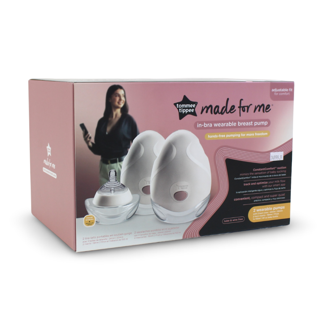 مضخة ثدي كهربائية مزدوجة يمكن ارتداؤها من تومي تيبي (Tommee Tippee) مصممة خصيصًا لي (Made for Me)
