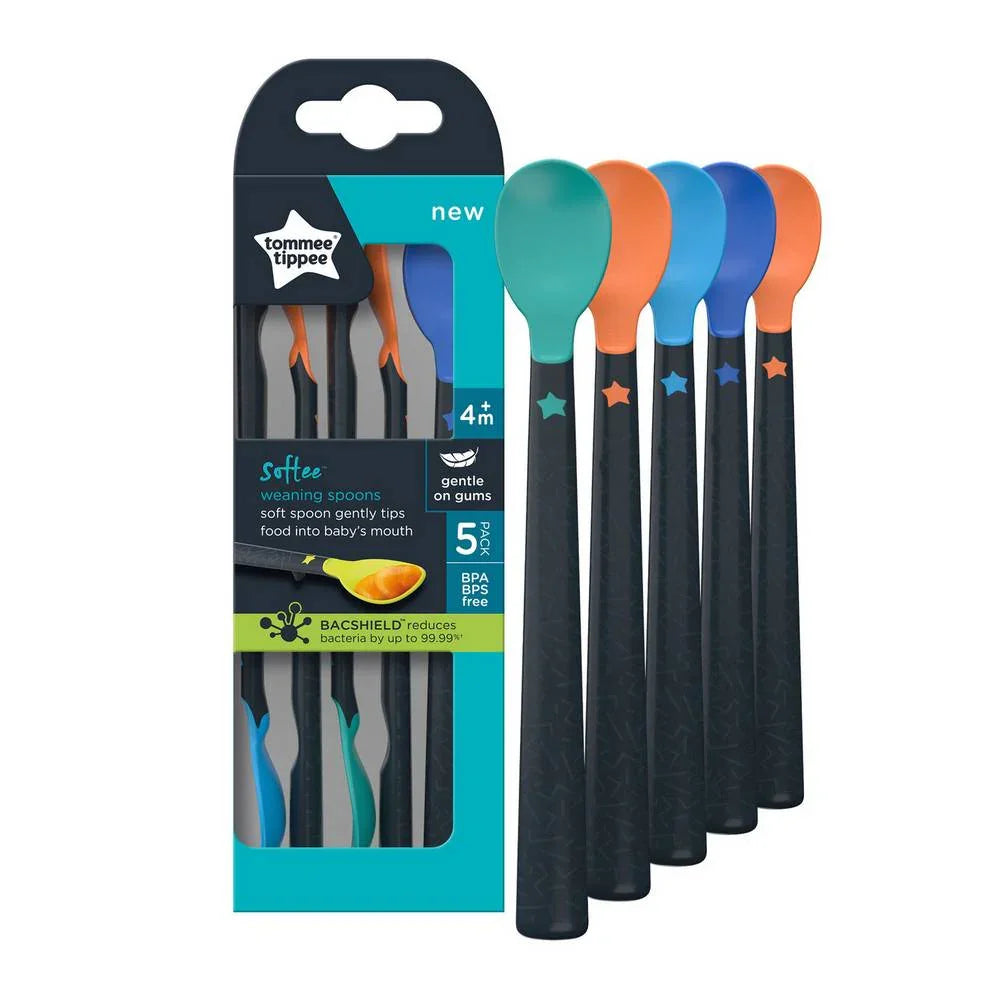 Pack of 5 - Tommee Tippee Softee Weaning Spoons 4m+ - Baby Essentials