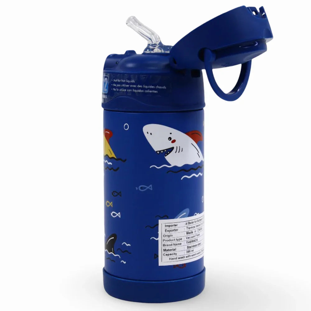 Thermos  Funtainer Vacuum Insulated Straw Bottle - Sharks (355 ml)