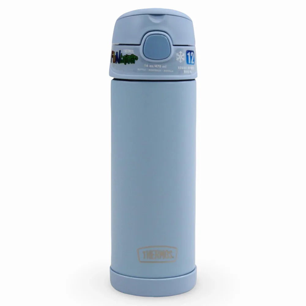 Thermos Funtainer Vacuum Insulated Straw Bottle - Glacier Blue (470 ml)