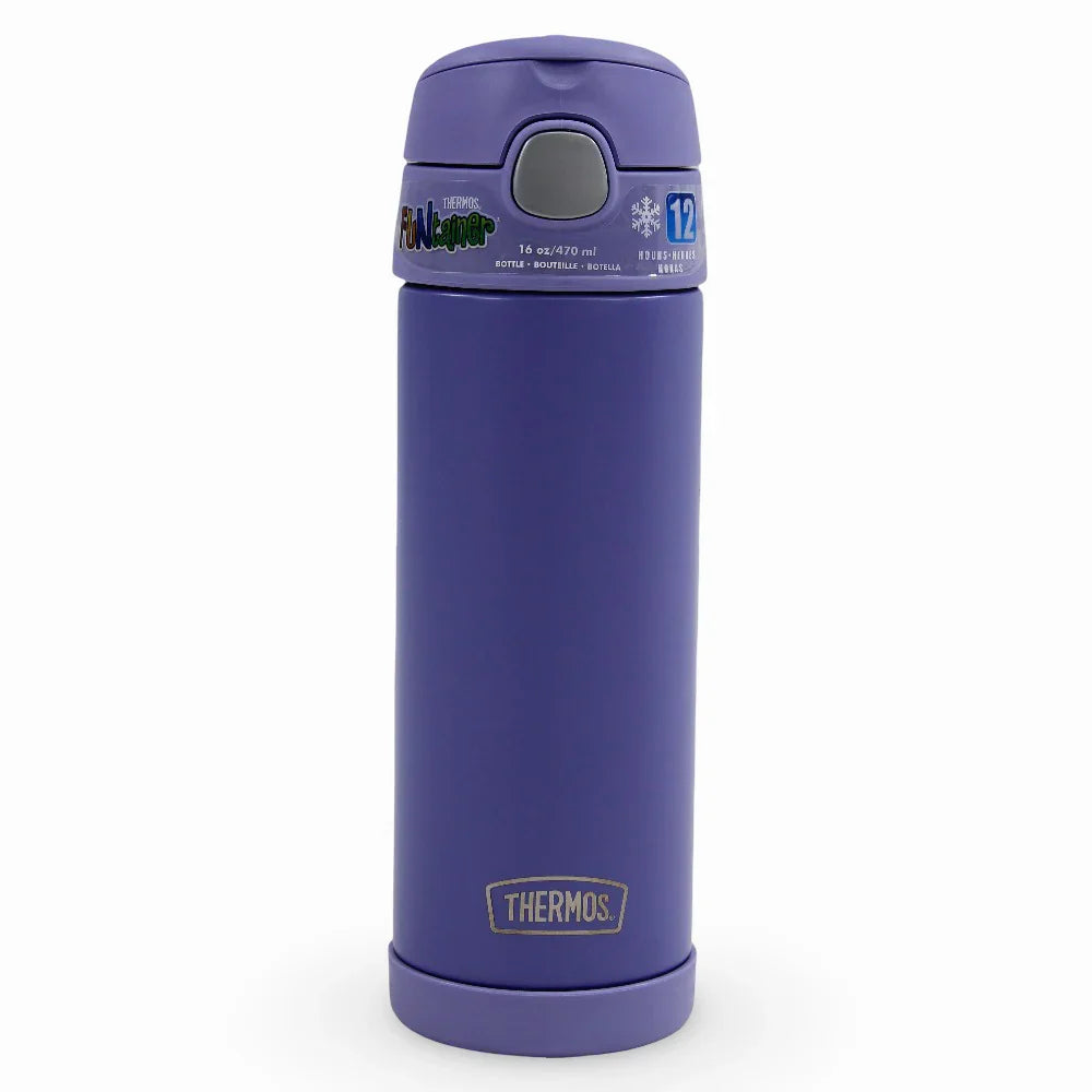Thermos Stainless Steel Bottle with Straw 470ml – Purple