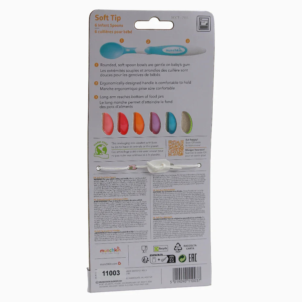 Pack of 6 – Munchkin Soft-Tip Infant Spoons