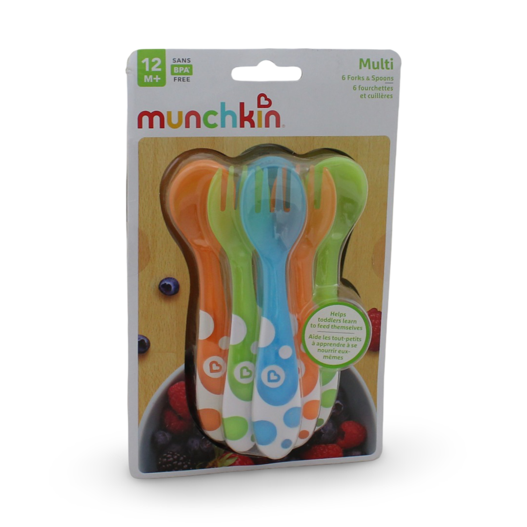 Munchkin Mult Forks & Spoons +12m – Pack of 6 - Baby Essentials