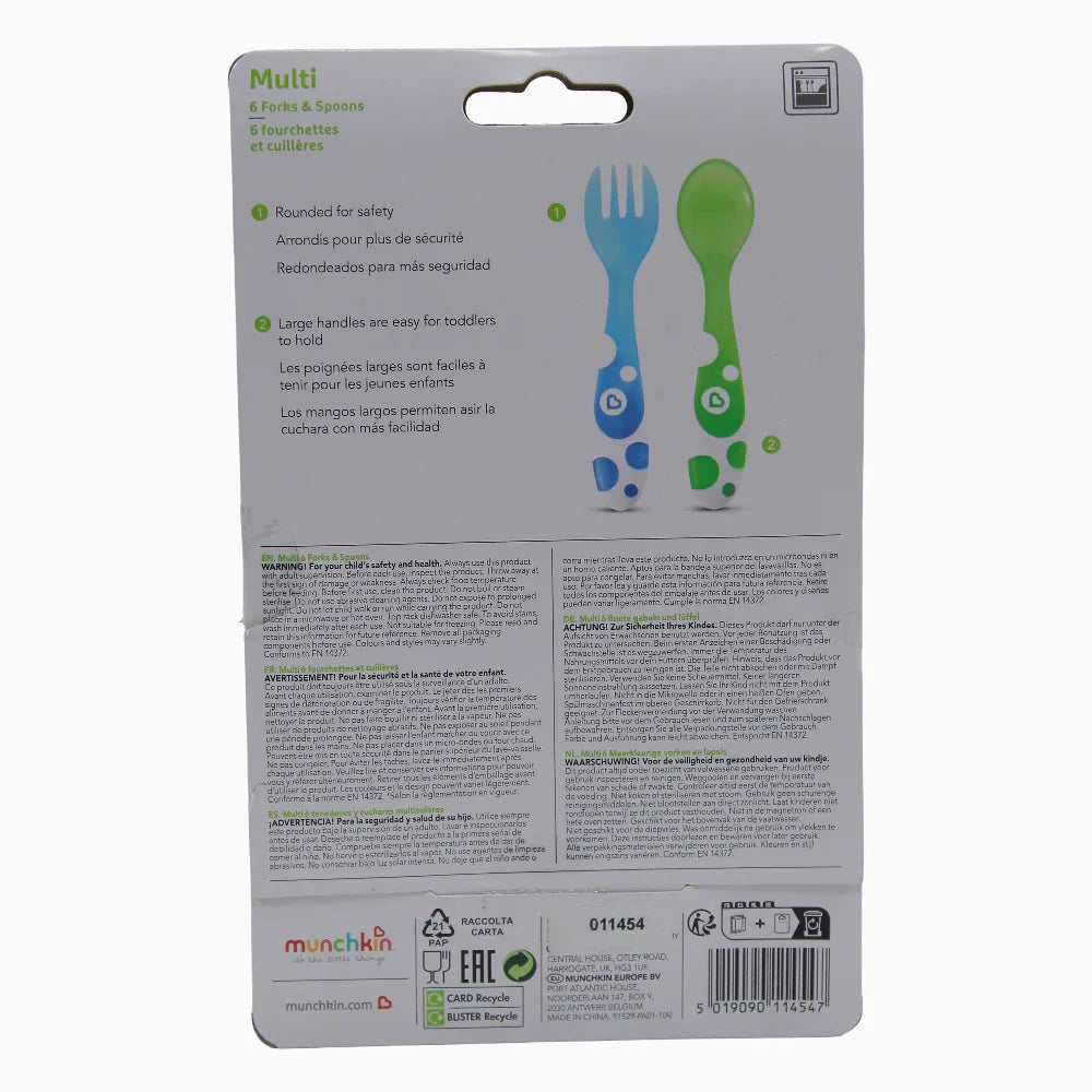 Pack of 6 – Munchkin Multi™ Forks & Spoons (12 Months+)