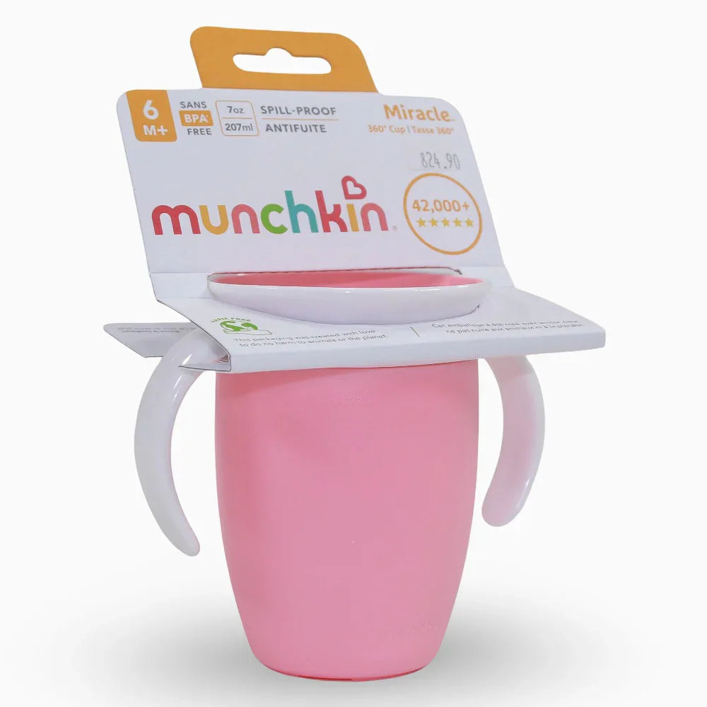 Munchkin Miracle® 360° Trainer Cup 7 oz - Pink - Baby Essentials