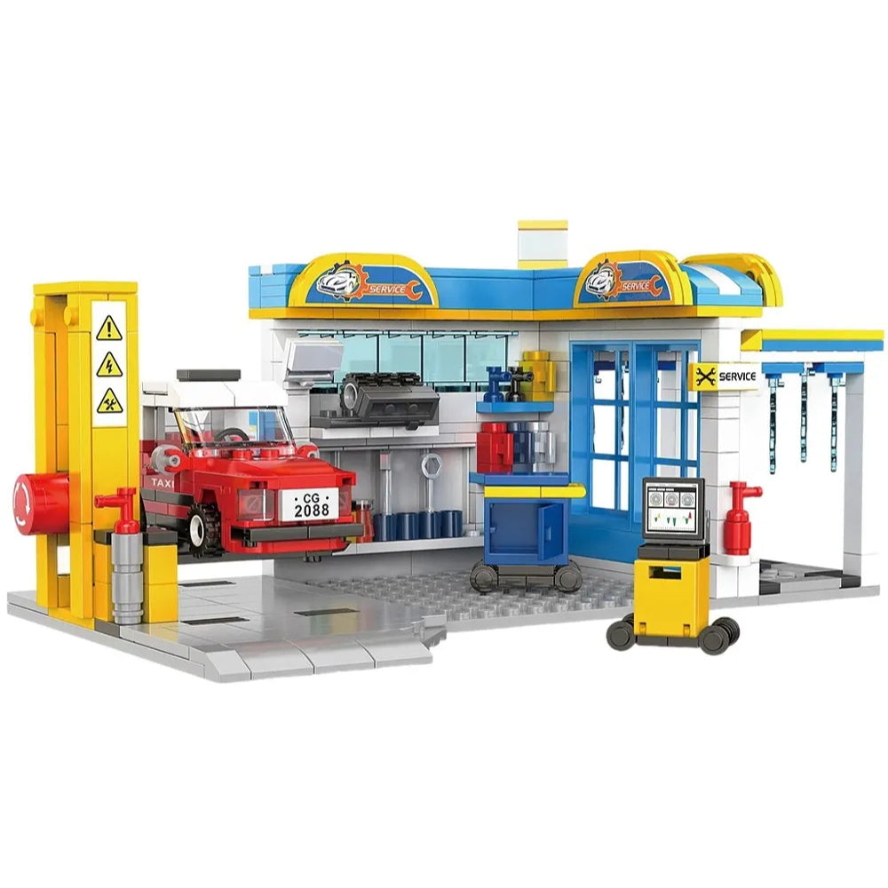 Cogo Neo Town "Auto Service Shop" Building Blocks Set – 467 Pcs - Toys