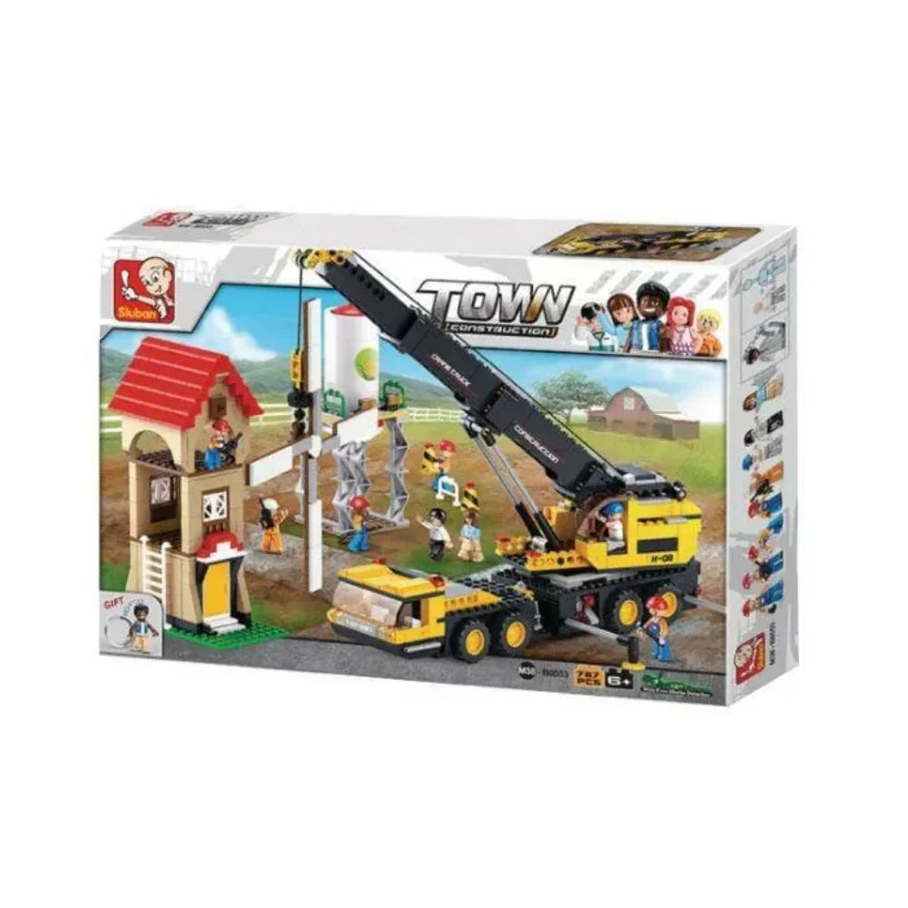 Sluban Town Construction Crane Truck Building Blocks Set - 767 Pcs