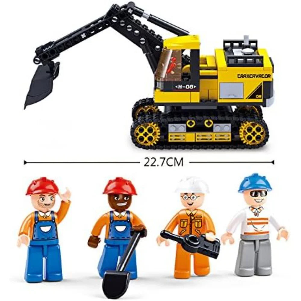 Sluban Town Construction Excavator Building Blocks - 614 Pcs