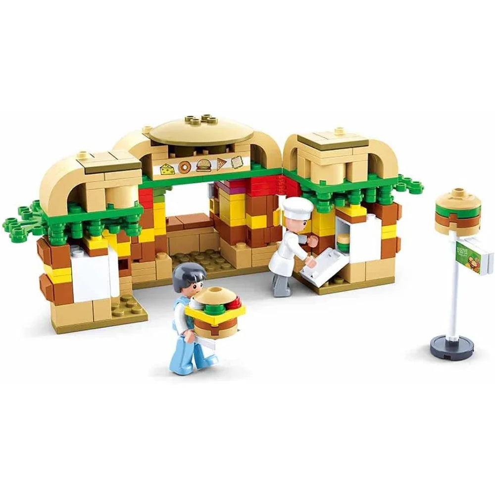 Sluban Food Court Hamburger House Building Blocks Set - 276 Pcs