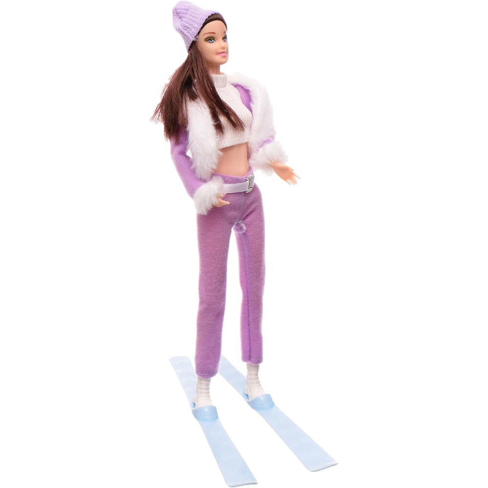 Q.Joele Doll Ski Set – Winter Fun Doll (Purple) - Toys