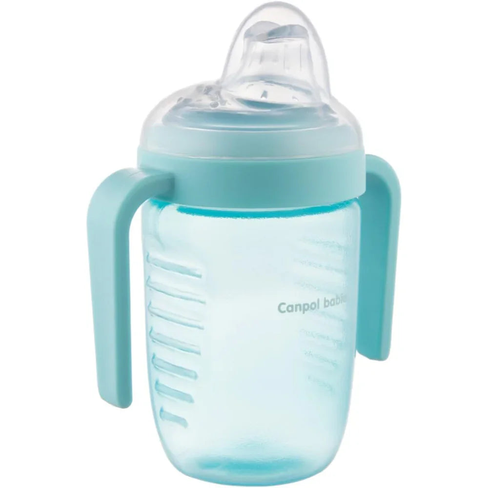 Canpol Babies Non-spill Cup Silicone Spout +9m 220ml with Handles – Aqua