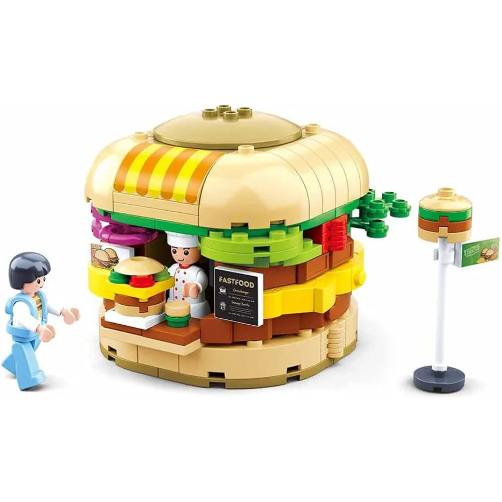 Sluban Food Court Hamburger House Building Blocks Set - 276 Pcs