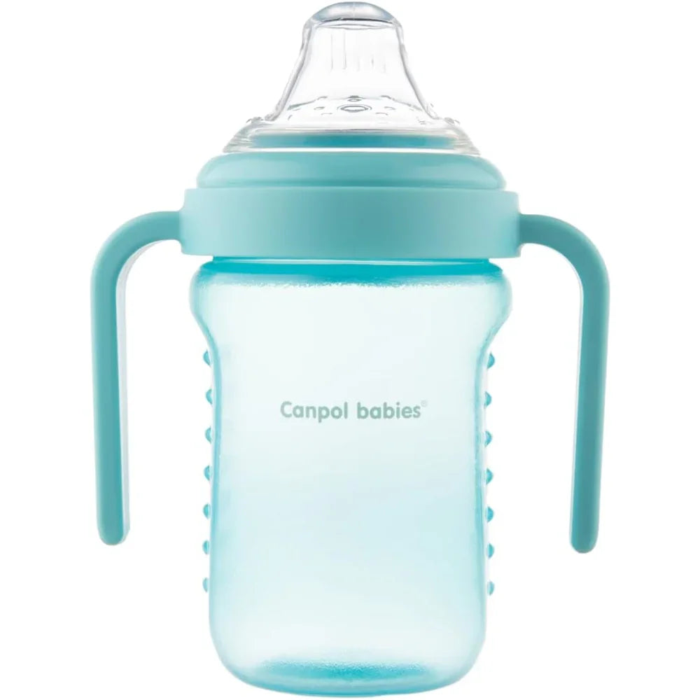 Canpol Babies Non-spill Cup Silicone Spout +9m 220ml with Handles – Aqua