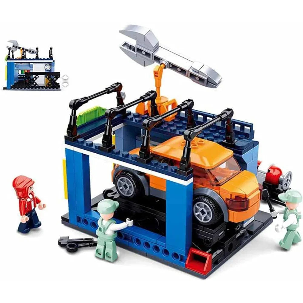 Sluban Town City Scene Maintenance Shop Building Blocks Set - 340 Pcs