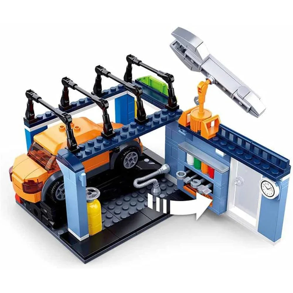 Sluban Town City Scene Maintenance Shop Building Blocks Set - 340 Pcs