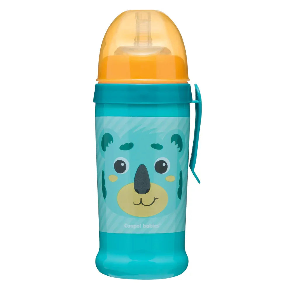 Canpol Babies Non-spill Sport Cup with Silicon Straw 350ml - Turquoise