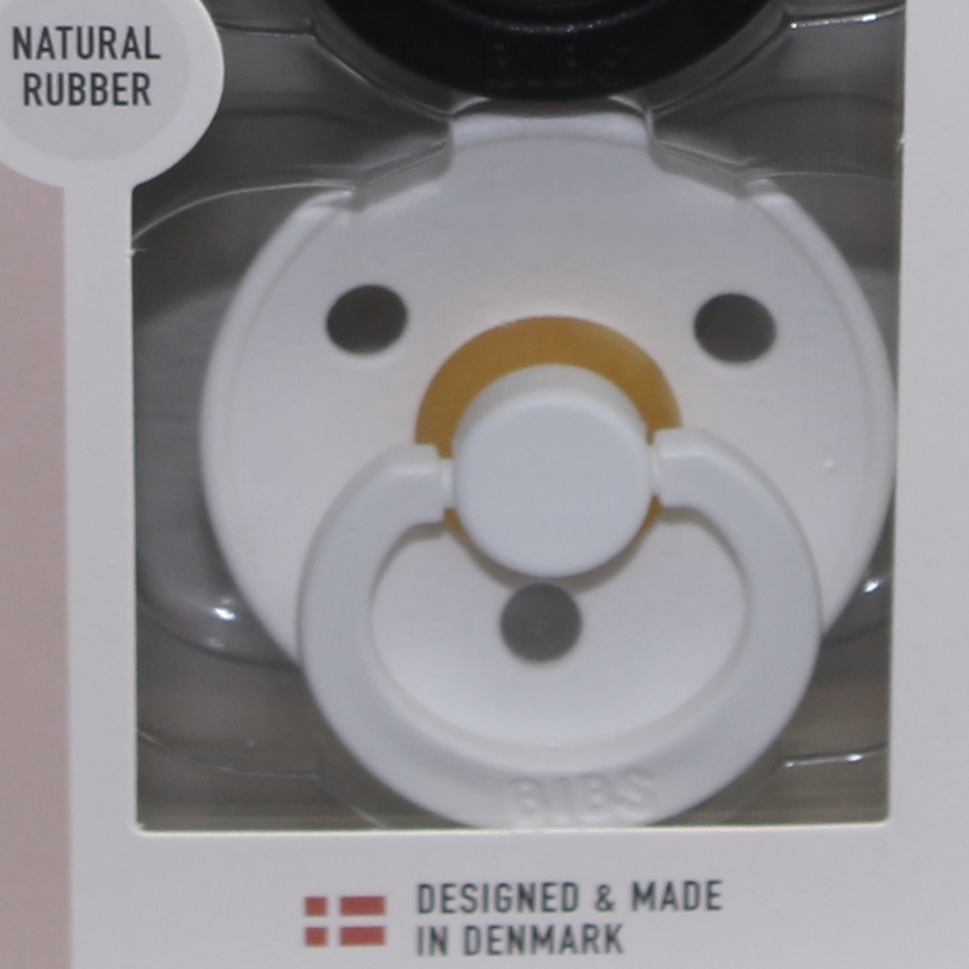 BIBS Pacifier Colour 2 Pack Latex Size 2 Black/White