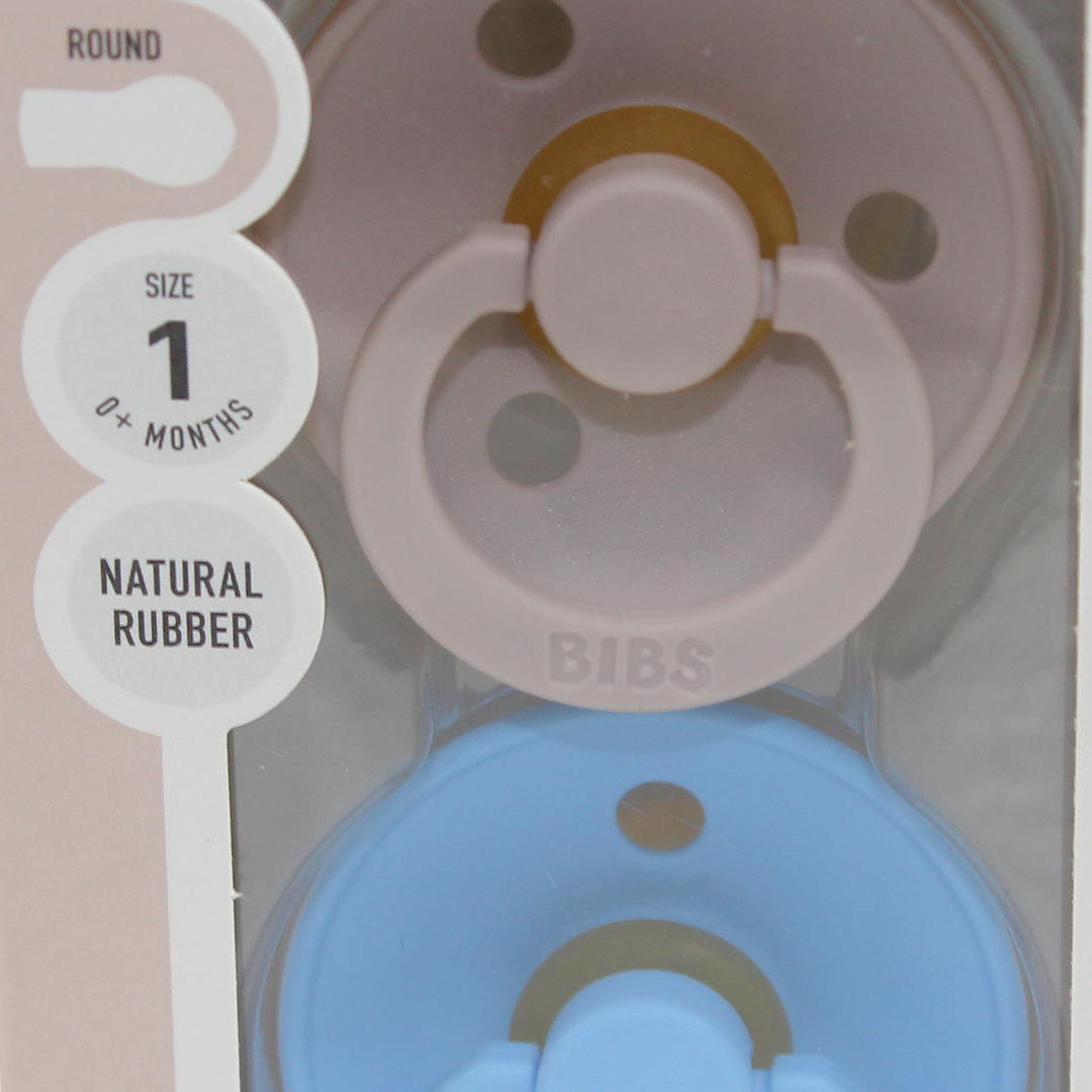BIBS Pacifier Colour 2 Pack – Latex Size 1 Mushroom/Breeze